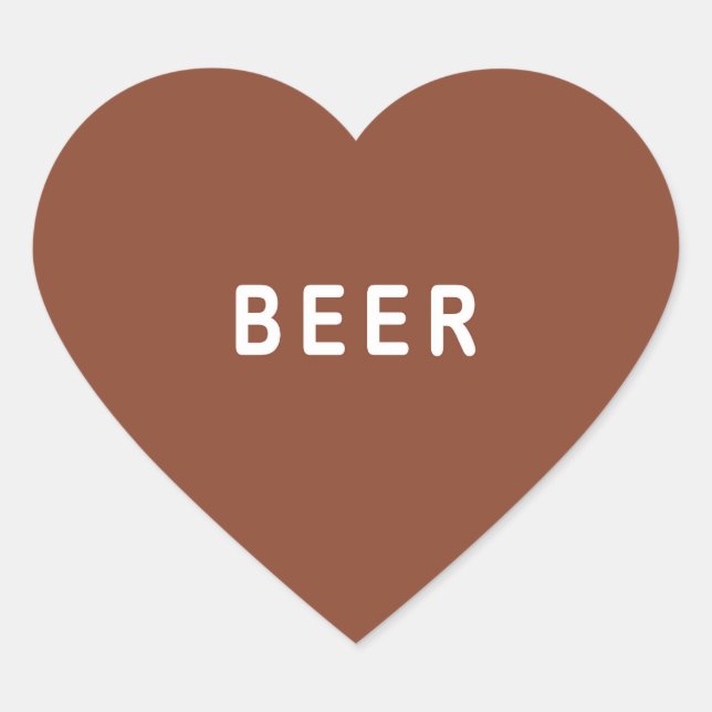 Hübscher Bieraufkleber Herz-Aufkleber (Vorderseite)
