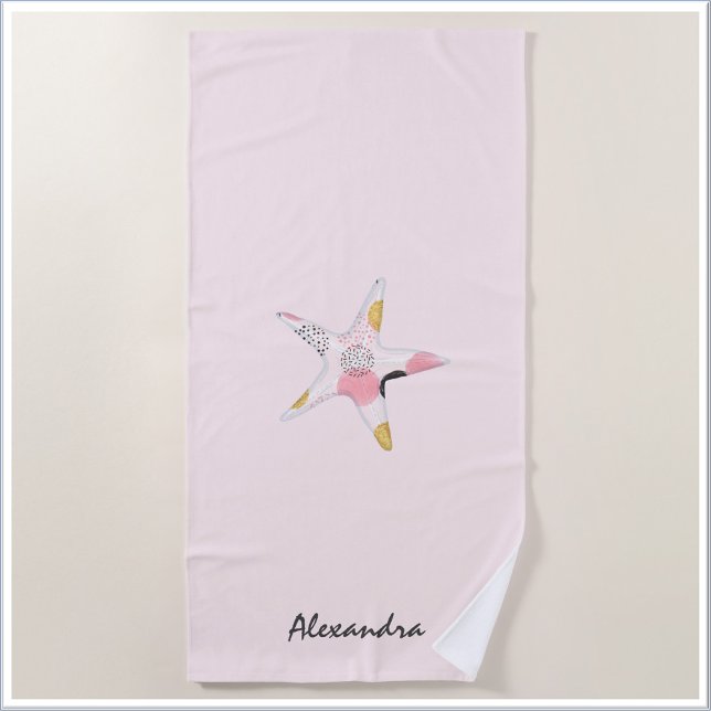 Hübscher blasser rosa abstrakter Seestern  Strandtuch (Von Creator hochgeladen)