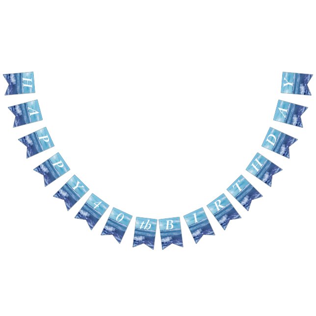 Hübscher Blauer Atlantik Wimpelkette (Alle)