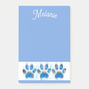 hübscher blauer Hundeliebhaber Pfotendruck hinzufü Post-it Klebezettel