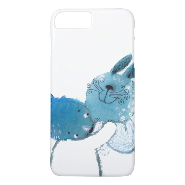 hübscher blauer Kasten der Kaninchen IPHONE Case-Mate iPhone Hülle (Rückseite)