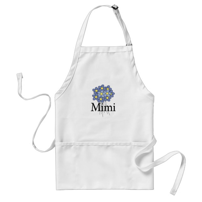 Hübscher blauer T - Shirt der Blumen-Mimi Schürze (Vorne)