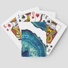 Hübscher blauer und aquamariner Achat Geode Stein Spielkarten
