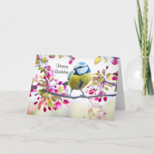 Hübscher Blauer und Gelber Bird auf einem Zweigbil Karte