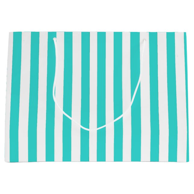 Hübscher Blaustreifen Große Geschenktüte (Vorderseite)