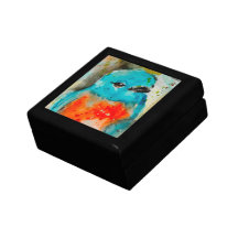 Hübscher Blue Bird Holzschmuck Keepake Box