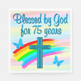 HÜBSCHER BLUE CROSS 75. BIRTHDAY PAPIER NAPKINS SERVIETTE