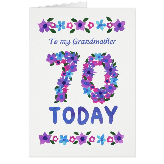 Hübscher Blumen70. Geburtstag, für Großmutter (Vorne)