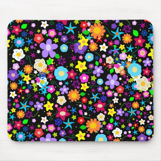 Hübscher Blumen-Stern Mousepad (Vorne)