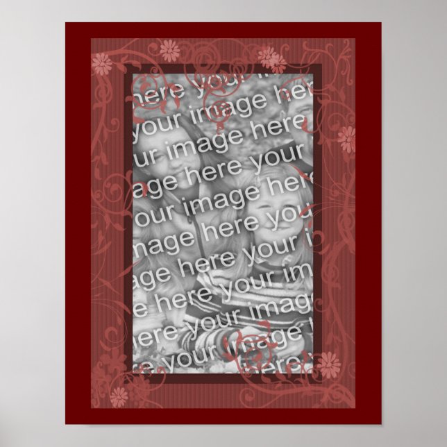 Hübscher Blumendesign-Rahmen gestalten Ihr eigenes Poster (Vorne)