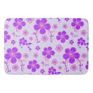 Hübscher Blumendruck Lila und rosa am Lavendel Badematte