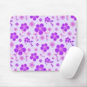 Hübscher Blumendruck Lila und rosa am Lavendel Mousepad