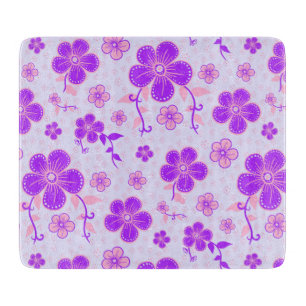 Hübscher Blumendruck Lila und rosa am Lavendel Schneidebrett