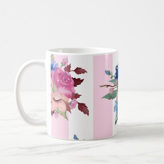 Hübscher Blumenentwurf Kaffeetasse (Links)