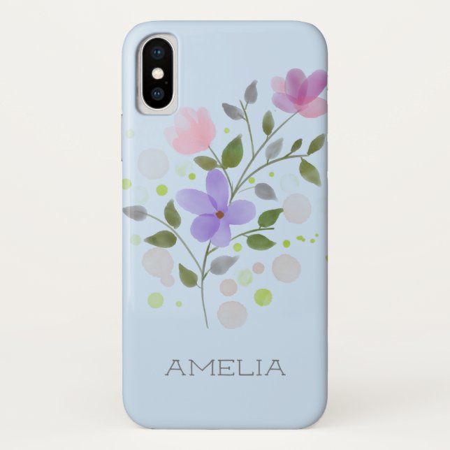 Hübscher Blumenentwurf Personalisierter Handy-Fall Case-Mate iPhone Hülle (Rückseite)