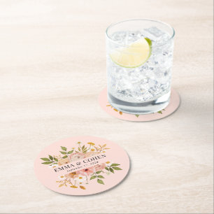 Hübscher Blumengarten Hochzeitsvorzug Runder Pappuntersetzer