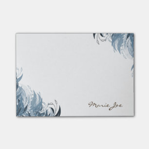 Hübscher Blumeninternatsschüler druckt Post-it Klebezettel