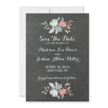 Hübscher Blumenkhalkard Save the Date