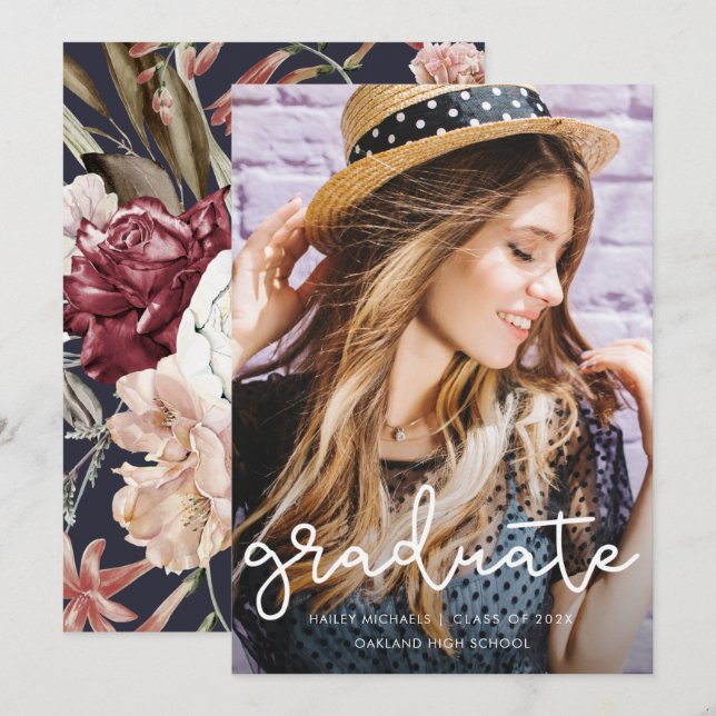 Hübscher Blumenkohl Abschluss Blaues Foto Ankündig Ankündigung (Vorne/Hinten)