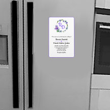 Hübscher Blumenreath Mit Monogramm Hochzeit Einlad