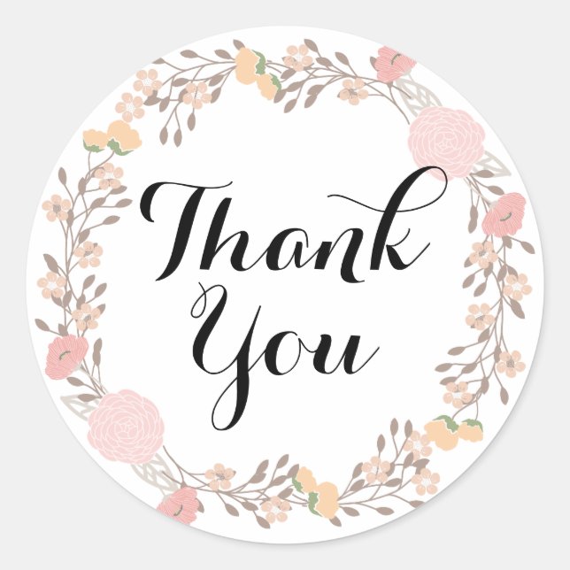Hübscher Blumenstrauß Dankeschön Aufkleber (Vorderseite)