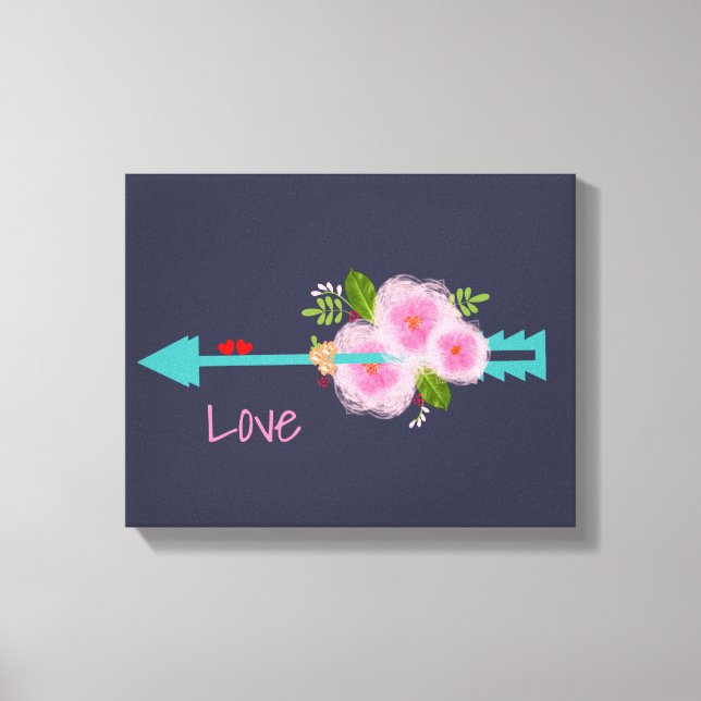 Hübscher Blumenstrauß Liebe Arrow Leinwanddruck (Vorderseite)