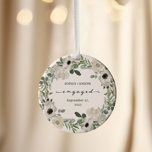 Hübscher Blumenstrauß | VERLOBUNG Ornament (An elegant, floral engagement keepsake ornament)