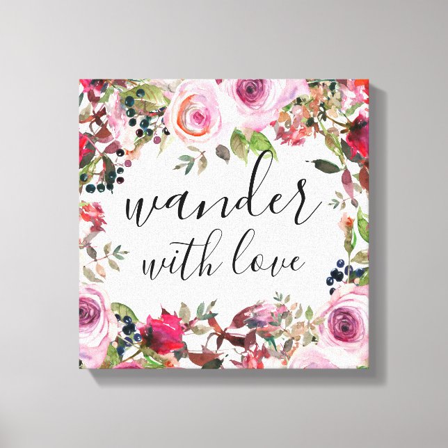 Hübscher Blumenwalder mit Liebe Leinwand Wine tast (Vorderseite)