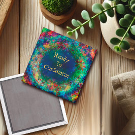 Hübscher Blumenzauber Personalisiert Blue Inspiriv Magnet