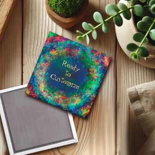 Hübscher Blumenzauber Personalisiert Blue Inspiriv Magnet