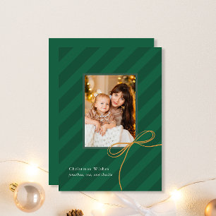 Hübscher Bogen-Weihnachtsstreifen Einfach Elegant Feiertagskarte