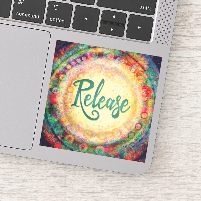 Hübscher Boho Floral Inspirierend Release-Inspiriv Aufkleber (Detail)