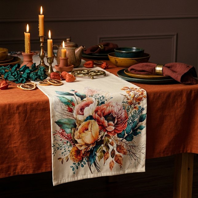 Hübscher Boho-Herbststrauß Kurzer Tischläufer (Von Creator hochgeladen)
