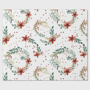 Hübscher botanischer Blumenurlaub Weihnachten Geschenkpapier