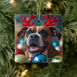 Hübscher Boxer Dog Personalisiert Keramikornament