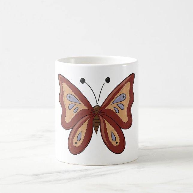 Hübscher brauner Schmetterling Kaffeetasse (Von Creator hochgeladen)