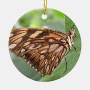 Hübscher brauner Schmetterling-Schmuck Keramikornament