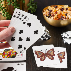 Hübscher brauner Schmetterling Spielkarten