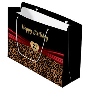 Hübscher Brown-Leopard-Entwurf Große Geschenktüte