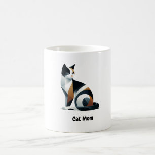 Hübscher Calico-Katzen-Mama-Keramik-Kaffeebecher Kaffeetasse