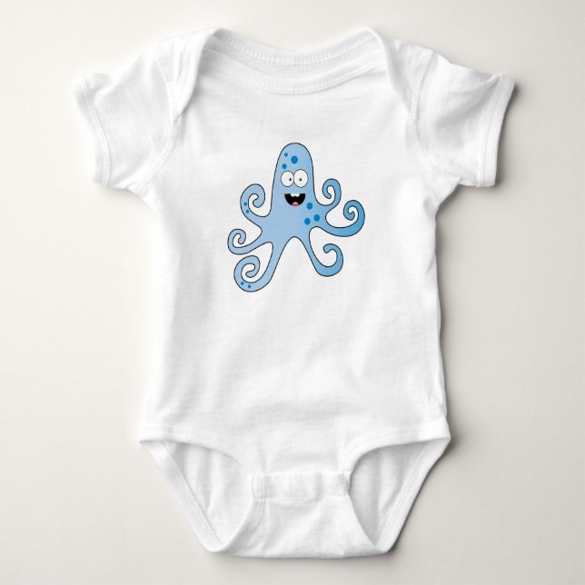Hübscher Cartoon-Krake Baby Strampler (Vorderseite)