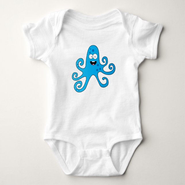 Hübscher Cartoon-Krake Baby Strampler (Vorderseite)