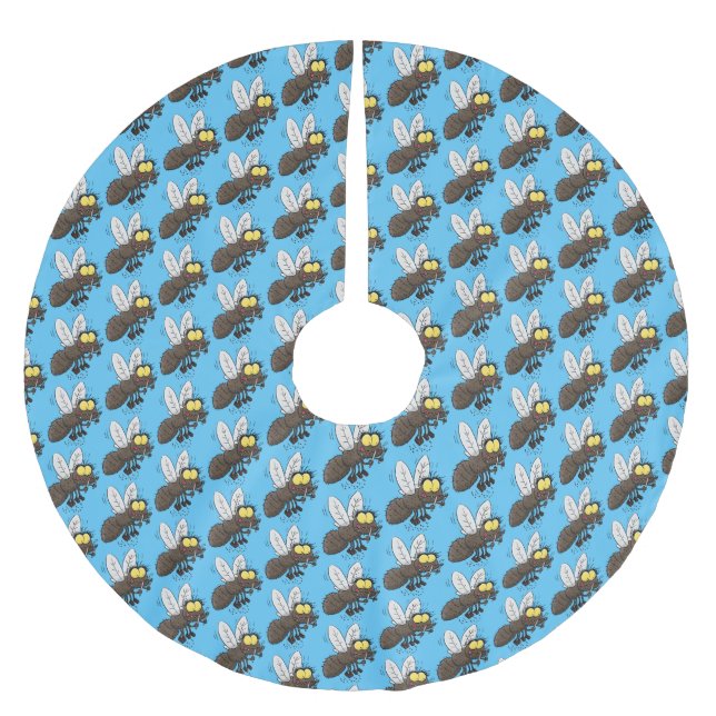 Hübscher Cartoon Polyester Weihnachtsbaumdecke (Vorderseite)