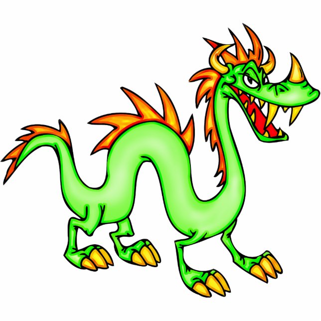 Hübscher chinesischer Drache Freistehende Fotoskulptur (Vorne)