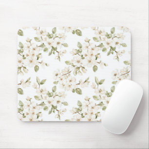 Hübscher cremefarbener blühender Baum Mousepad