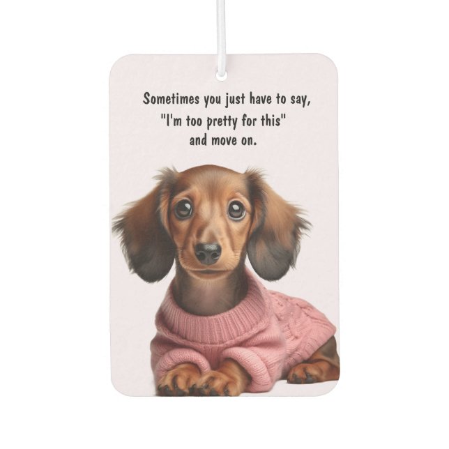 Hübscher Dachshund Autolufterfrischer (Vorderseite)