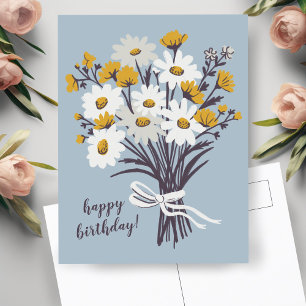 Hübscher Daisy-Blumenstrauß CUSTOM Alles Gute zum  Postkarte