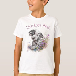 Hübscher dalmatiner Hund floral T-Shirt