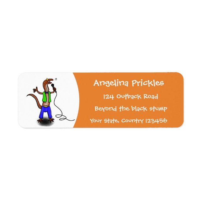 Hübscher Eidechsengesang mit Mikrofon-Cartoon (Vorne)