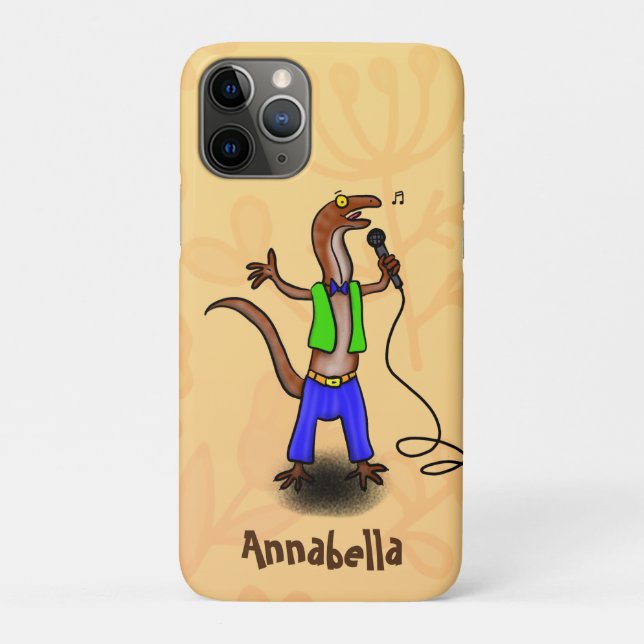 Hübscher Eidechsengesang mit Mikrofon-Cartoon Case-Mate iPhone Hülle (Rückseite)
